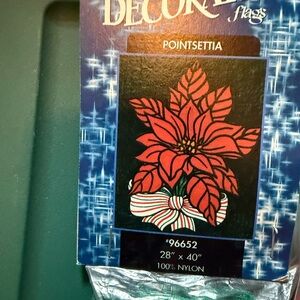 Decorative Poinsettia Flag